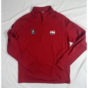 Levelwear Fleece Indycar Mens Size Large Red 1/4 Zip Pullover Jacket Firestone
